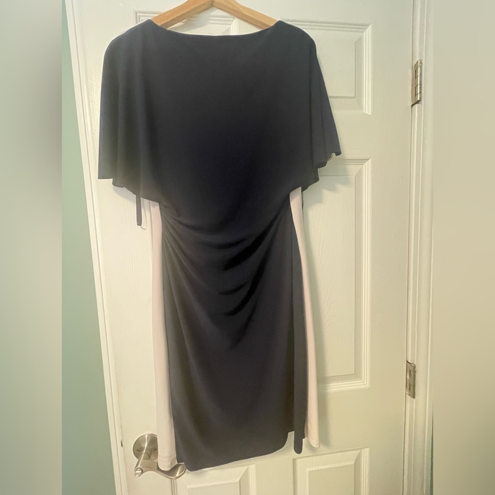 Ralph Lauren Black and Cream Asymmetrical Dress